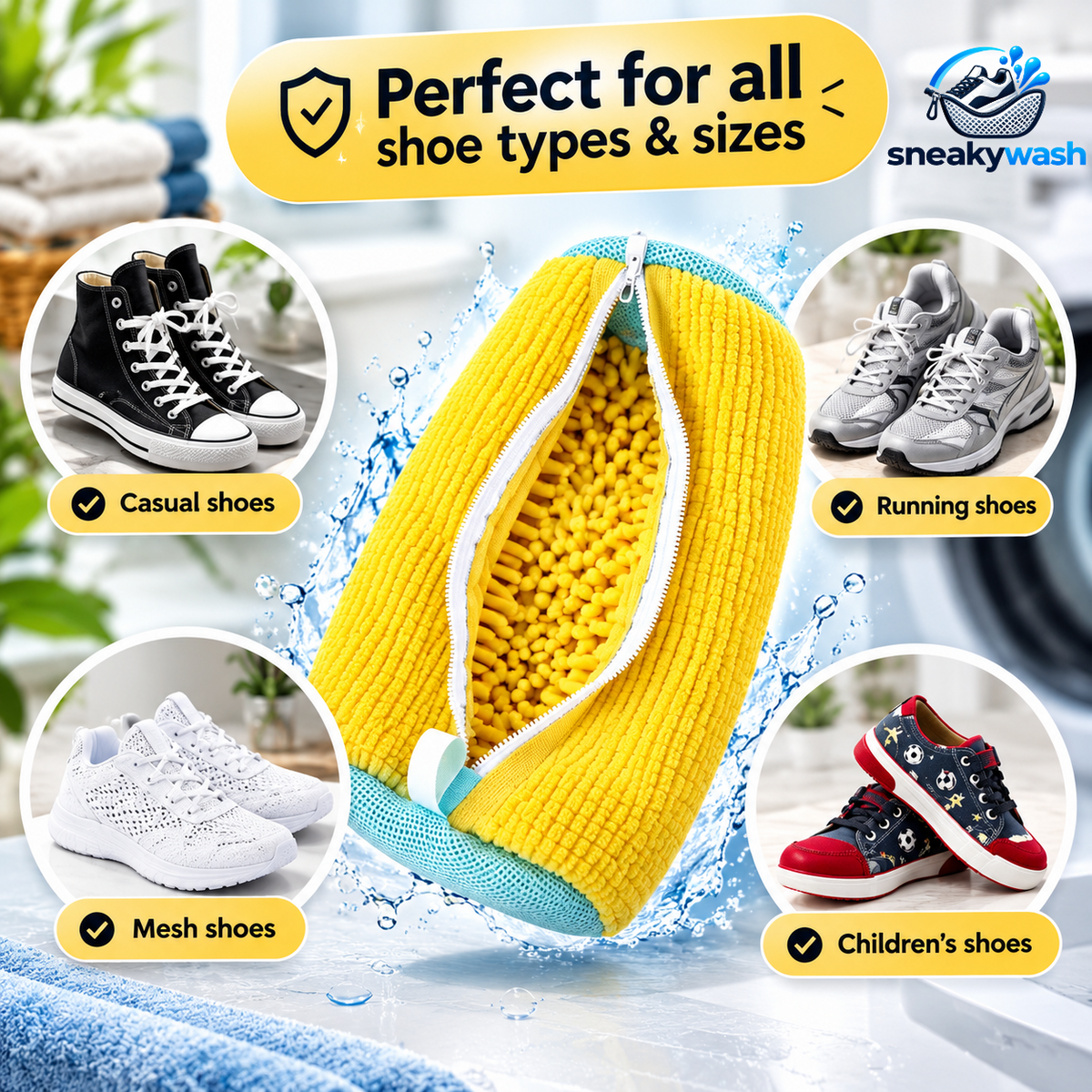 SneakyWash™ Reusable Shoe Washing Bag